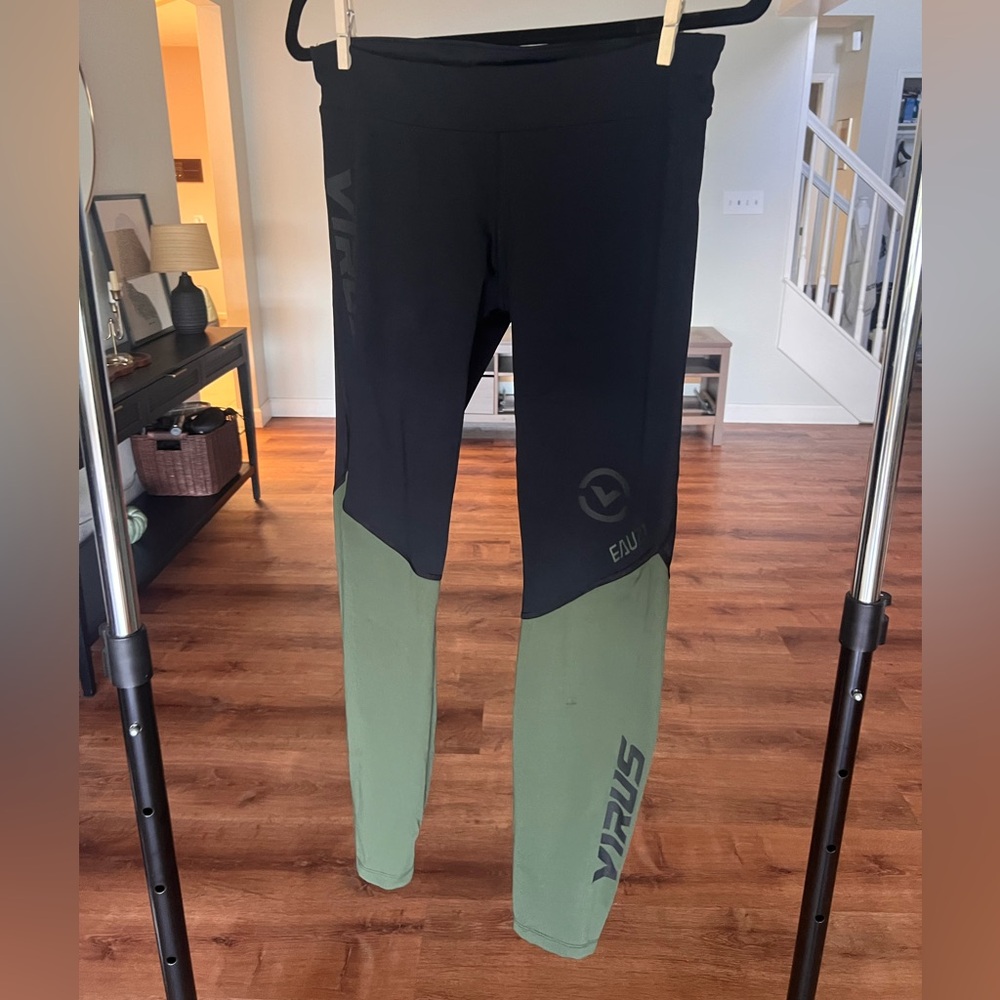 Virus Black and Green Performance Leggings